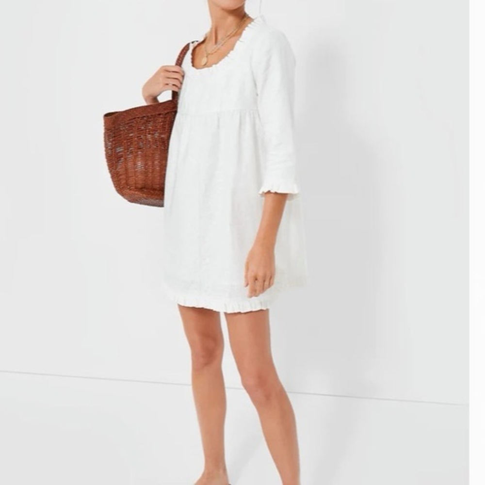 NWOT TUCKERNUCK WHITE EMBROIDERED CROSS STITCH CLARA DRESS SZ XXXL(18)